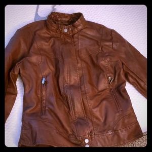 Brown leather jacket
